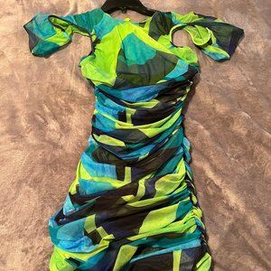 Green multicolor House of CB Dress